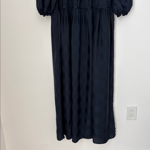 Natalie Martin Hayley Peasant Style Navy Blue Maxi Dress rear Tie Closure - Picture 10 of 16